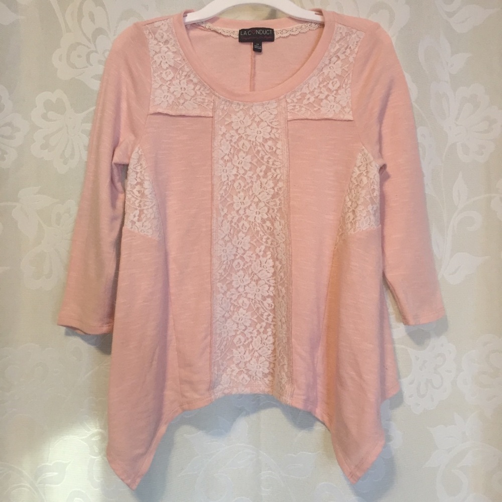 LA Conduct Embroidery Laced Long Sleeve Shirt